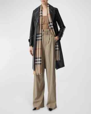 NEW BURBERRY LONDON Giant Check Gauze Wool Silk Scarf,Archivе