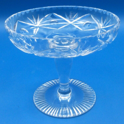 Candy Dish Crystal Footed Compote 4 7/8'' x 5.75'' Pedestal Bowl NICE Free Ship!