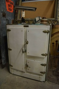 old fashioned ice box refrigerator