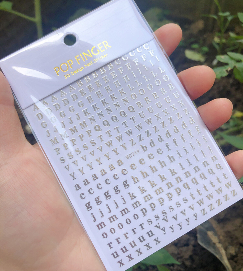 26 Letters Nail Decal Sticker English Latin Alphabet Uppercase ...