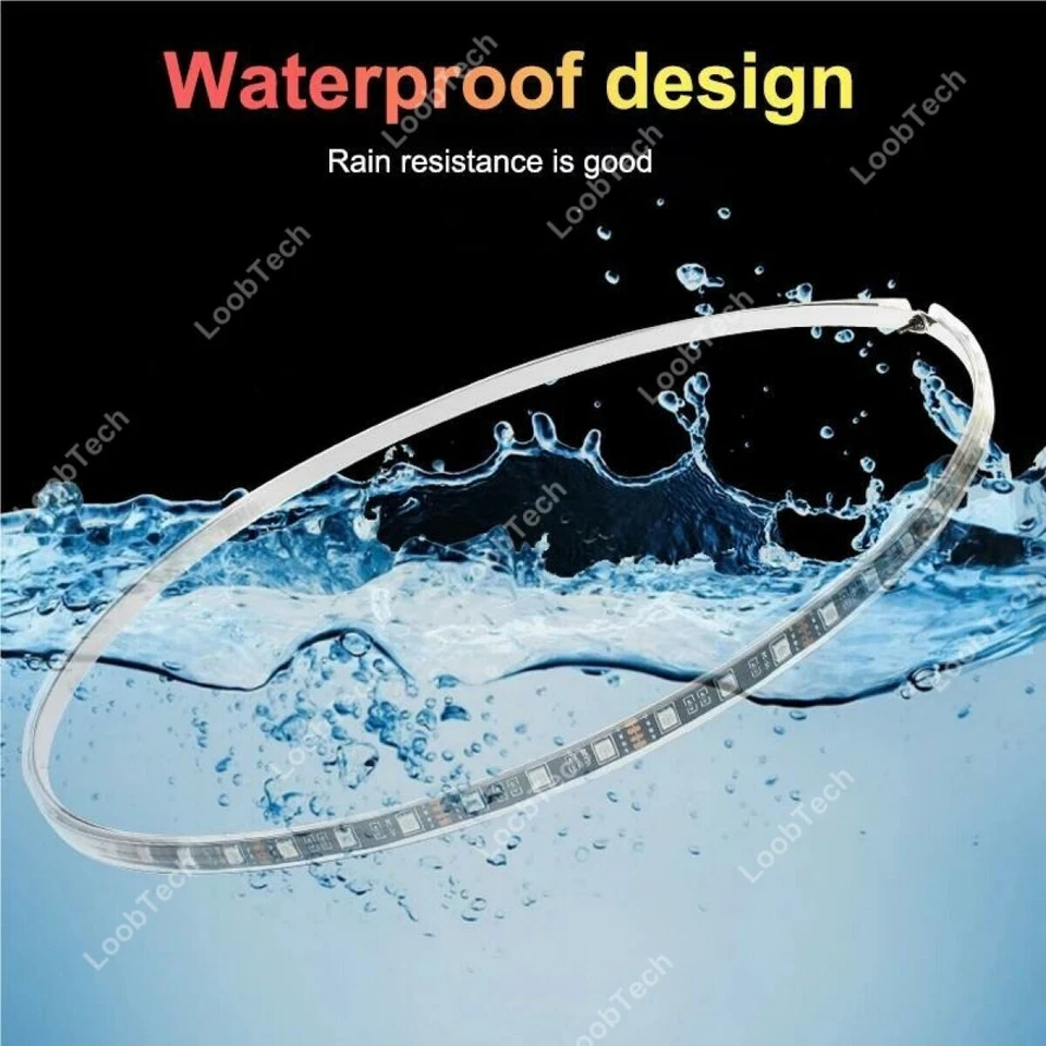 15.5" LED Wheel Ring Lights Remote Control 4Pcs RGB Dream Chasing LED Rim Lights - Image 3 of 4