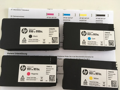 4 HP950 951 Drucker Patronen MHD 07/24 Officejet Pro 8600 8610 8615 8620