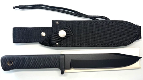 RARE COLD STEEL SRK CARBON V FIXED BLADE KNIFE, W/ BLACK NYLON SHEATH -NWB!