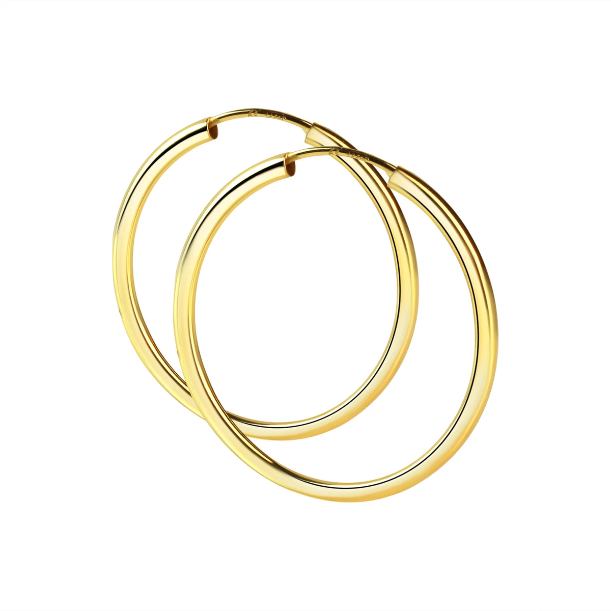 Orecchini A Monachella In Argento Sterling 925 – Stabili, Lucidi, Senza Pietre – Lunghi 23 Mm – Regalo In Scatola