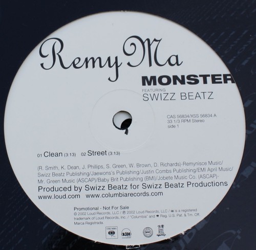 REMY MA "MONSTER" feat SWIZZ BEATZ 2X VINYL PROMO EP NM 2002 LOUD CAS56834 - 第 1/3 張圖片