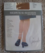 Vintage 9 1/2 Long Service Sheer Fine Seam Stockings Length 34" Gaymode 1960's