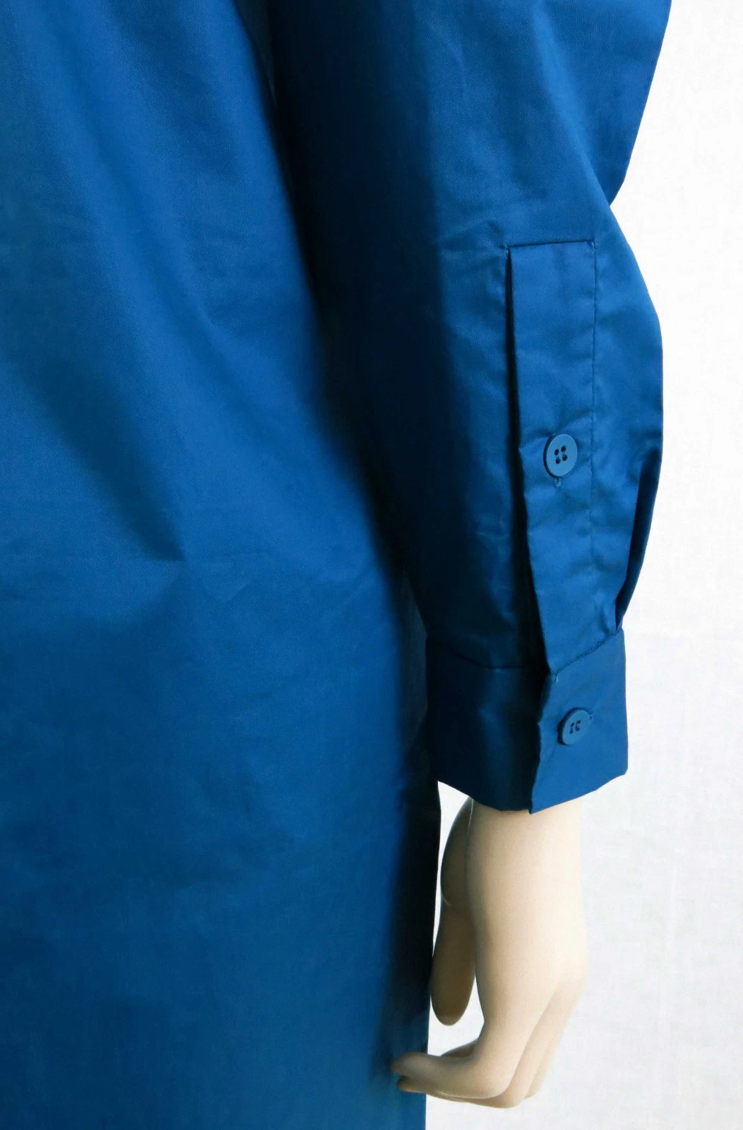 KATE SPADE SATURDAY abito camicia incrociata manica lunga cotone blu M