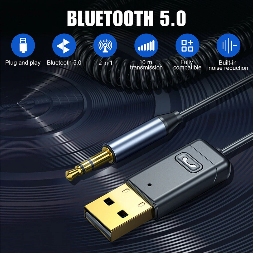 Wireless USB Bluetooth 5.0 Audio Transmitter Receiver Adapter For PC TV Car LOT - Image 3 of 4
