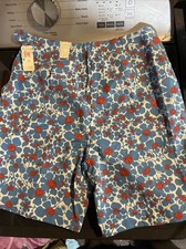 NWT Sears Vintage Women s High Rise Pink Pleated Shorts Size 14 Floral