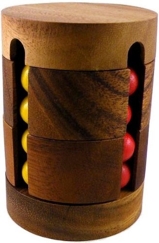 Spin To Win Cylinder Cube Puzzle Wooden Brain Teaser Game