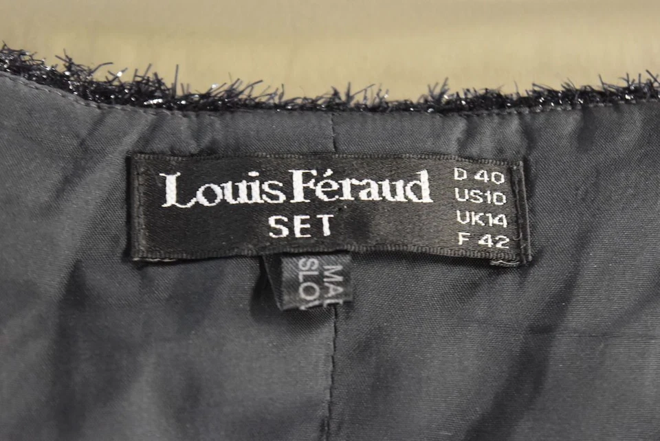 Louis Feraud Womens Top Size 10 Blue Blouse Textured Metallic Spaghetti Strap Foto 4 de 4
