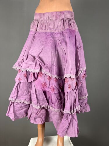 Ewa i Walla Skirt Lagenlook Womens Floral Purple Size - Afbeelding 1 van 19