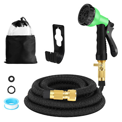 #ad 25ft 50ft 100ft Expanding Water Hose No Kink Garden Hose with Nozzle $15.99