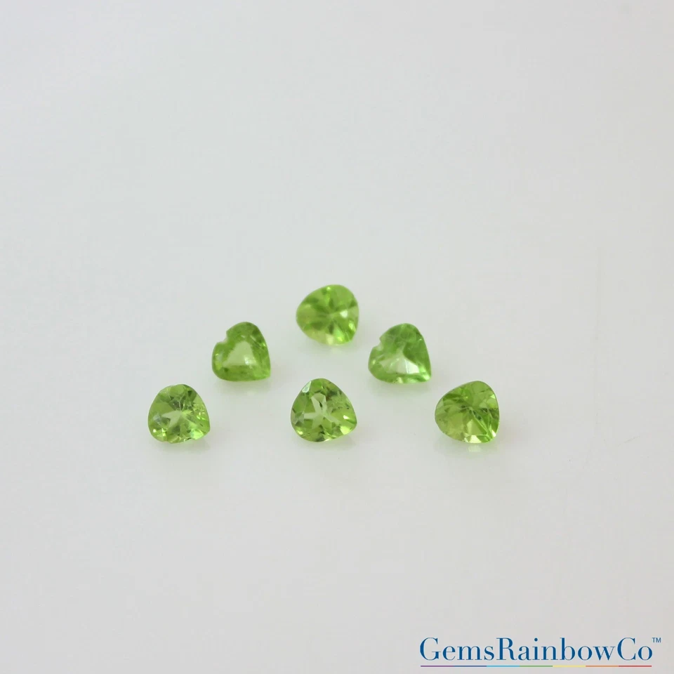 Natural Peridot Heart Faceted 5mm Loose gemstone Lots 200 Pieces Good Quality - Image 4 of 4