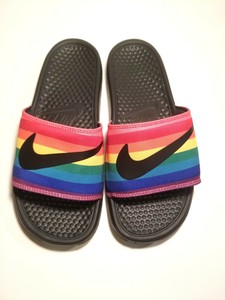 nike rainbow slides