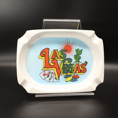 Vintage Las Vegas Nevada White Plastic Ashtray Casino Poker Cactus - Picture 2 of 5