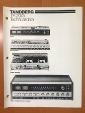 ORIGINAL TANDBERG TR 2075 TECHNICAL DATA MARKETING SHEET D543
