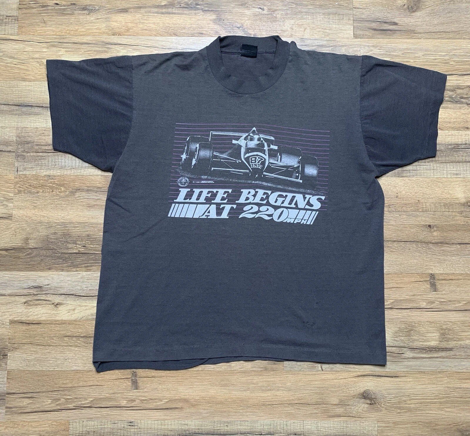 Vintage 1987 “Life Begins At 220 Mph” Indianapolis RARE Racing Shirt Size Medium