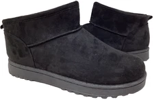 So Women's Lupita Comfort Pull On Fuzzy Cozy Mini Boots Black Size:8 201K