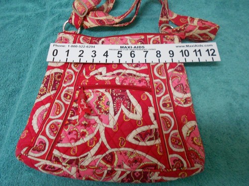 VERA BRADLEY CROSSBODY PURSE HIPSTER QUILTED SHOULDER red coral white - Picture 14 of 14