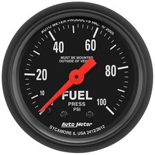 Auto Meter 2612 Z-series Mechanical Fuel Pressure Gauge 0-100 Psi 2 116 52mm