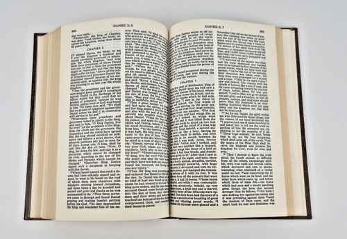 Vintage Brown Faux Leather Bound Holy Bible Placed By The Gideons 1984 VGC - Picture 17 of 19