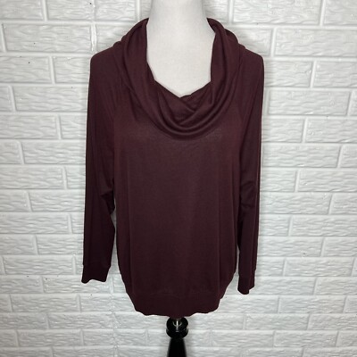 EXPRESS Burgundy Cowl Neck long Sleeve Knit Top Size M