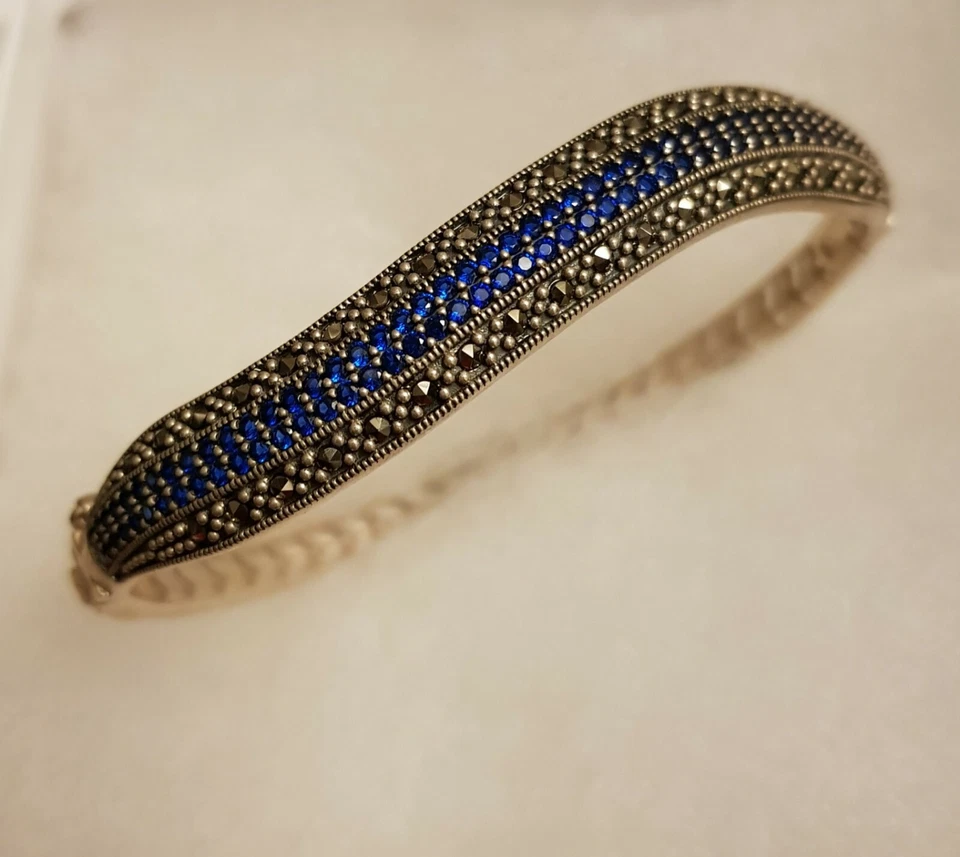 Brazalete Brazalete Marcasita-Pulsera Esmeralda-Pulsera Zafiro-Pulsera Rubí-Plateado Foto 2 de 4