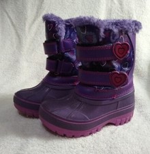 Athletech Toddler Purple Glitter and Hearts Sz. US8, EU25, UK 7.5 Snow Boots