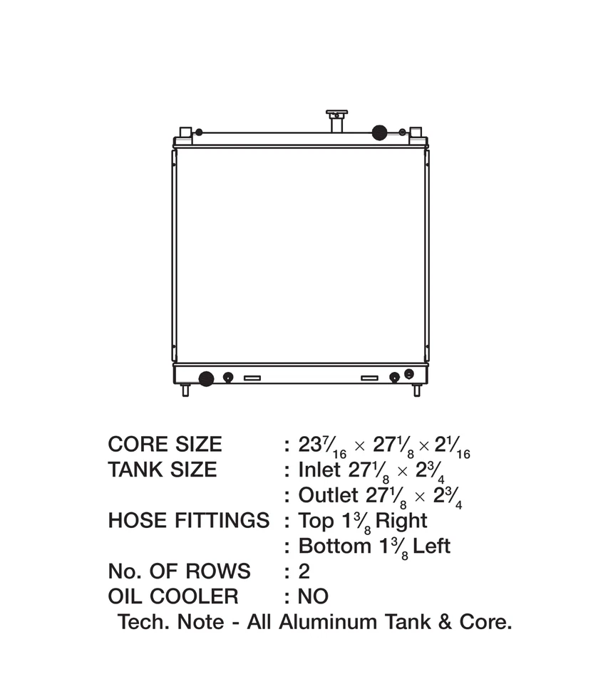 CSF 3328 2 Row Aluminum Radiator for 2004-2010 Nissan Titan / Armada 5.6L V8 - Imagem 2 de 4