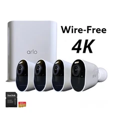 Arlo Ultra 2 4K Dual Band Wi-Fi HDR Smart Security Camera System with Smart Hub