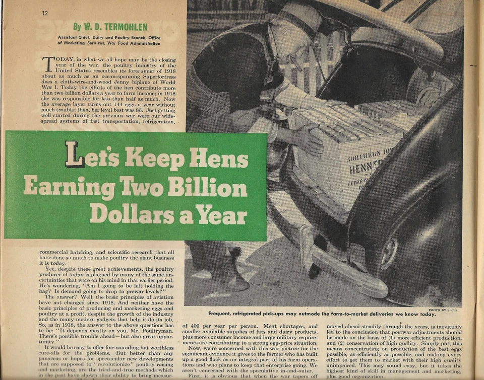 COUNTRY GENTLEMAN July 1945 HENS 2 BILLION A YEAR PLENTY OF WATER beautiful ads Foto 4 de 4