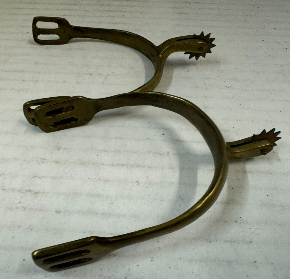 Pair of Vintage Brass Spurs with Working Rowels Civil War Cavalry Spurs eBay