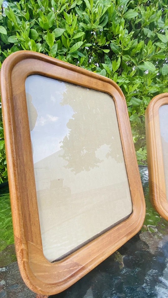 Par de marcos de fotos colgantes/caballete de madera estilo decoración cascada antigua 6x8 Foto 3 de 4