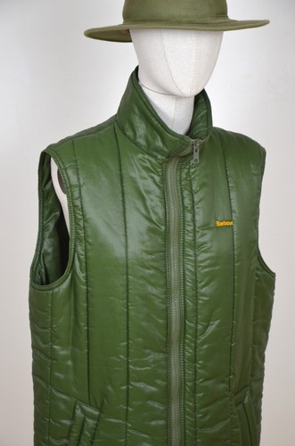 Vintage Barbour Gilet Unisex Green Nylon Polyester Vest Size M - Picture 12 of 13