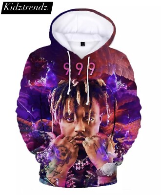 Jungen Teenager Erwachsene 3D-Druck Juice WRLD Rapper TV Hoodies Pullover Trend NEU