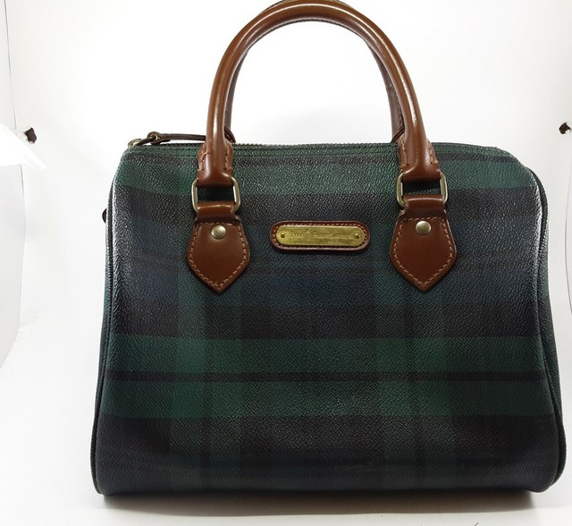 Polo Ralph Lauren Small Green Plaid Handbag Excellent Condition | eBay