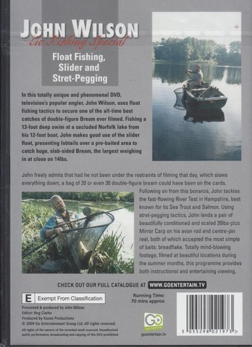 JOHN WILSON ‘Goes Fishing’ FLOAT FISHING SLIDER STRET-PEGGING 2009 DVD - Picture 2 of 8