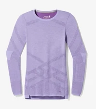 $130 Smartwool Women's INKT Thermal Base Layer Crew -Violet Purple Iris-Small