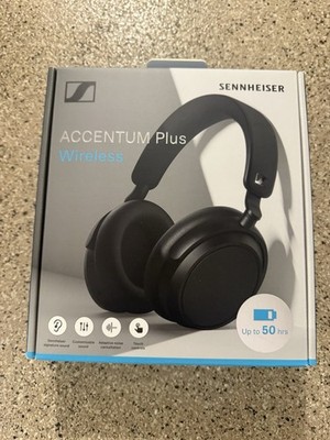 Brand New Sennheiser Accentum Plus Black Overear Headphones 50hr Battery