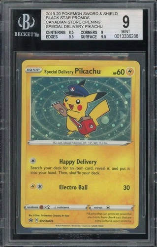 2019 Pokemon Special Delivery Pikachu Canadian Store Opening BSP #SWSH074 BGS 9