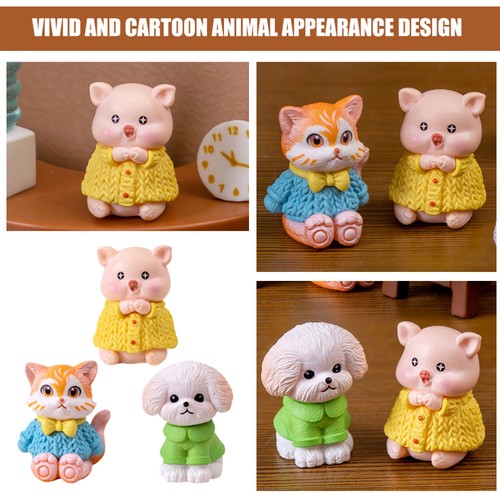 3 Pcs Small Animal Ornaments Micro Landscape Decoration Figurine - Imagen 2 de 12