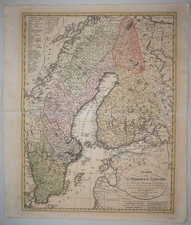 Schweden Finnland Kupferstichkarte 1793 Güssefeld Homann Erben