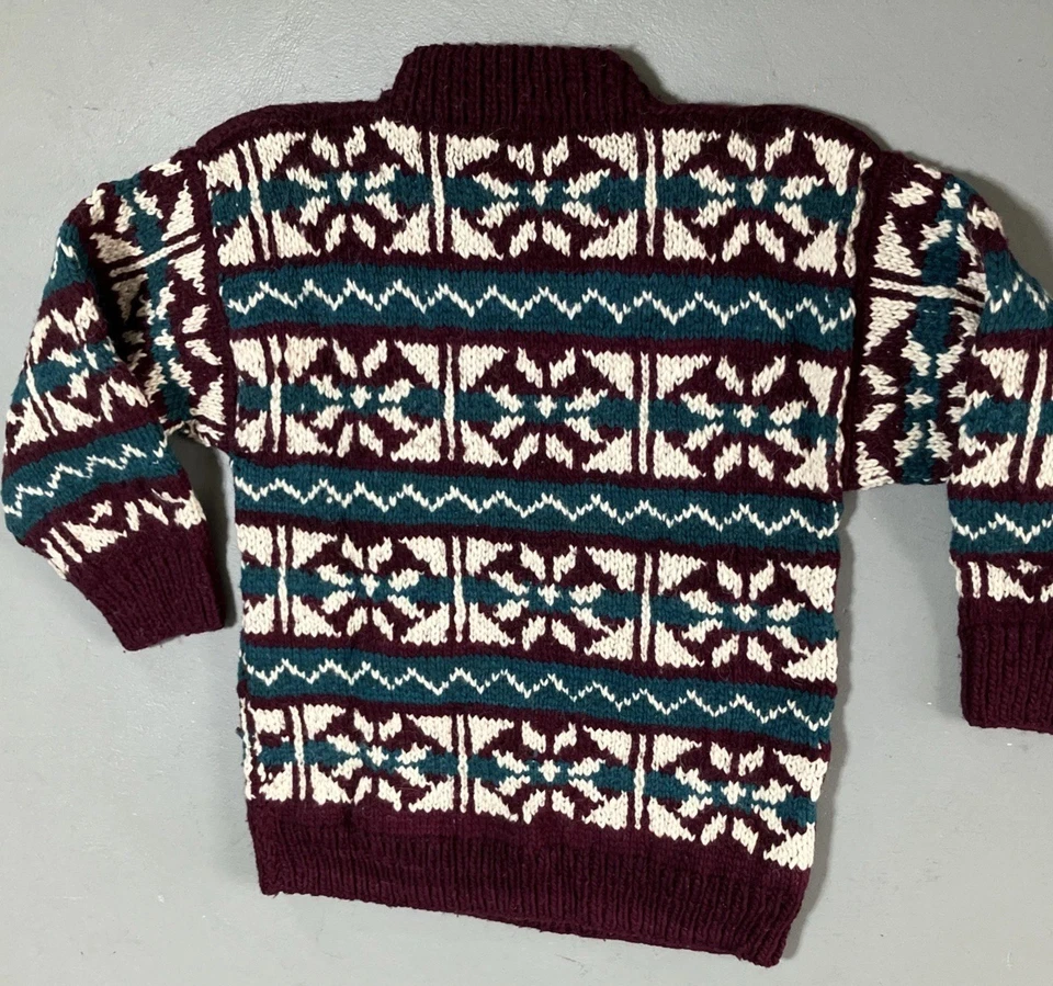 Runa Maki Womens L Handmade Wool Pullover Sweater Warm Heavy Winter SKI Vintage - Image 4 of 4