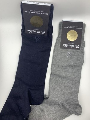Pantherella Socken x 2 Paar Herren Baumwolle Kaschmir & Seide Hadley 6-7 UVP 60