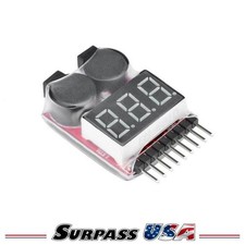 LED Lipo Battery Low Voltage Alarm 1S-8S Buzzer Indicator Checker  Tester