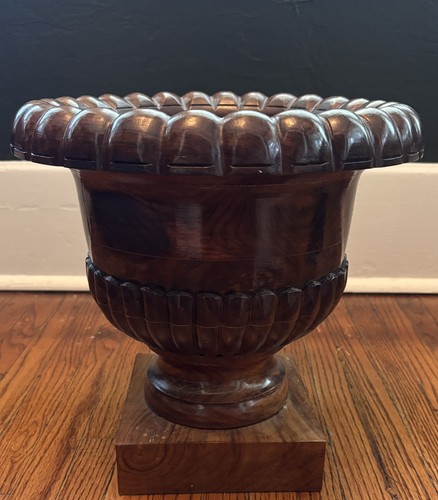 Vintage 2004 Solid Wood Planter SP C-2004 Wood Planter / Urn - 12"
