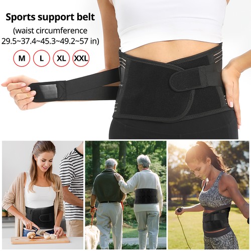 Back Waist Support Lower Lumbar Belt Brace Adjustable Pain Relief for Men Women - Picture 4 of 27