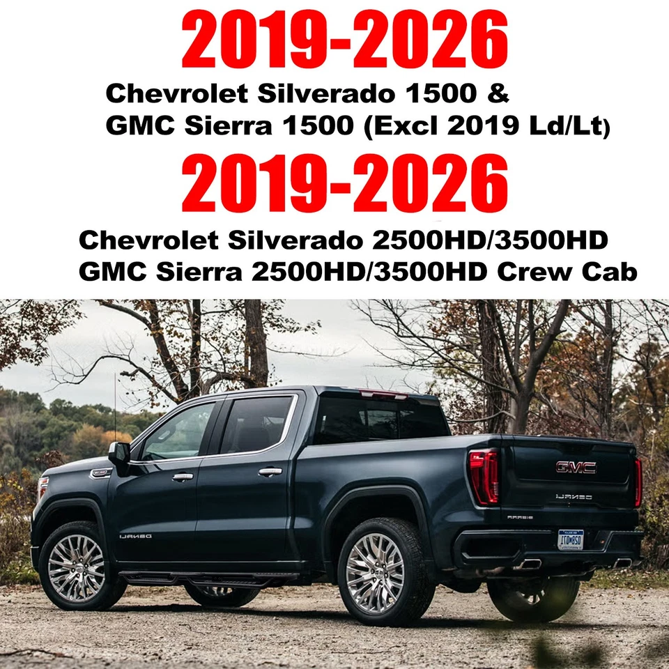 Vijay Fit 2019-2026 GMC Sierra 2500HD/3500HD Crew Cab Running Board & Step Bars Foto 2 de 4