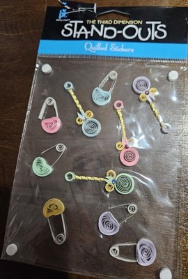 Provo Craft 3rd Dimension Quilled Stand-Outs Baby Rattles Diaper Pins stickers